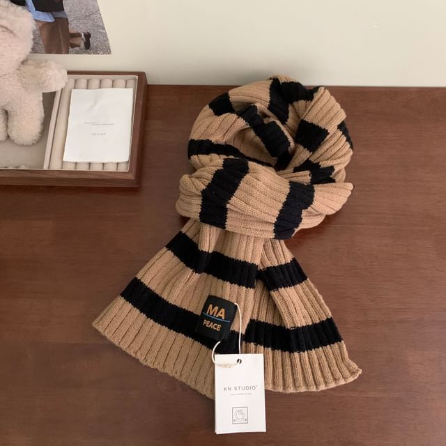 Striped Knit Scarf