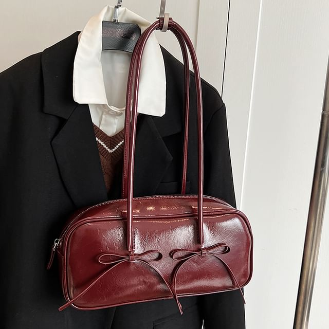 Bow Leather Bag Shoulder Faux