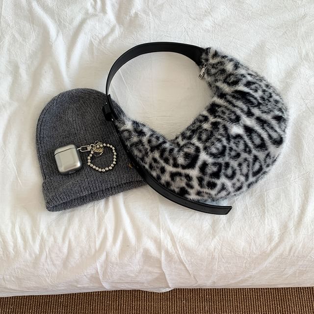 Bag Leopard Fluffy Print Shoulder