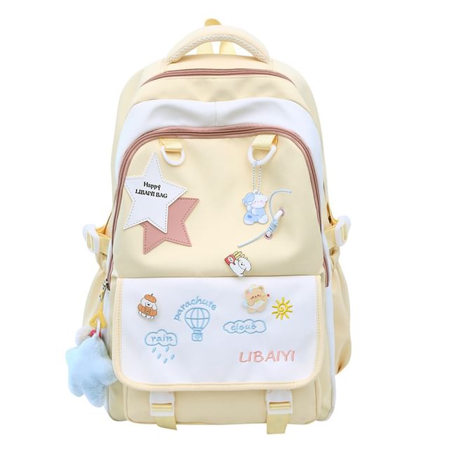 Set Tote Badge Applique Backpack Star Nylon Bag Laptop Embroidered Charm /