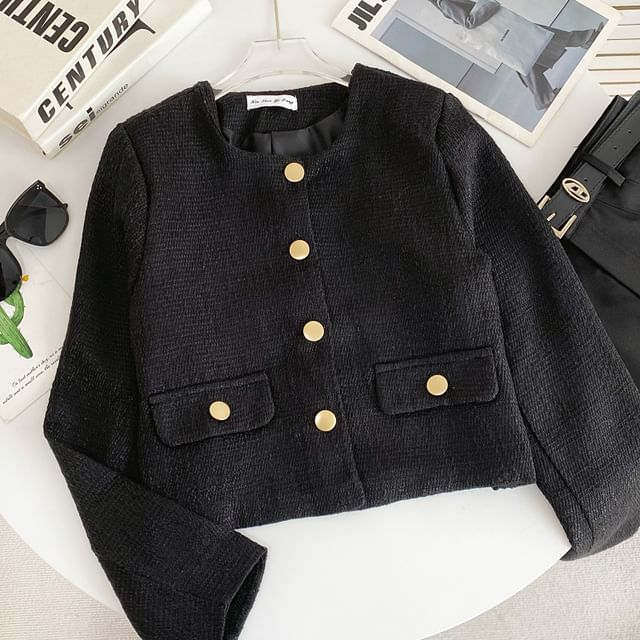 Tweed Button-Up Jacket