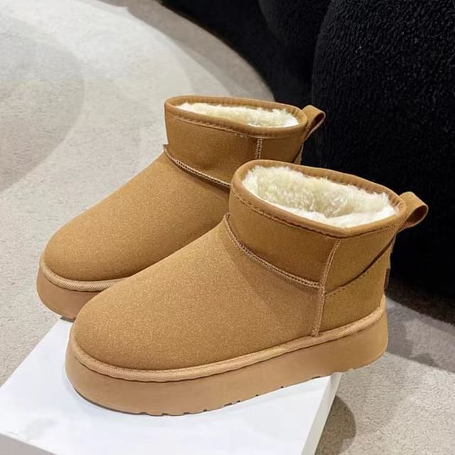 Platform Fleece-Lined Short Snow Boots
