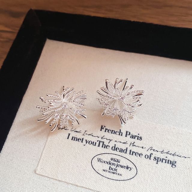 CZ Stud Flower Earring