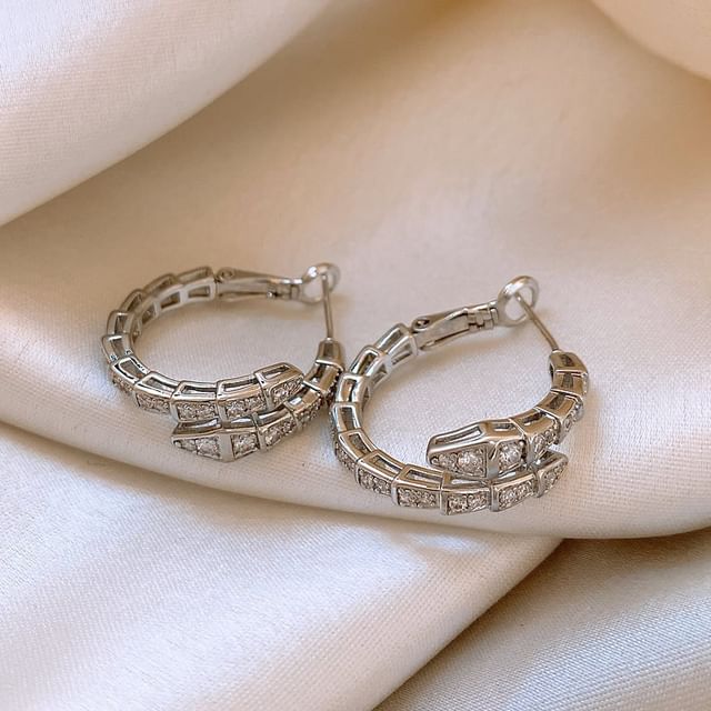 Hoop Faux / Heart Rhinestone Ear Earring Stud Pearl