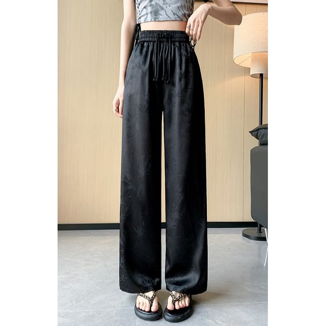 Leg Jacquard Designs) Wide Waist Bamboo High Pants (Various