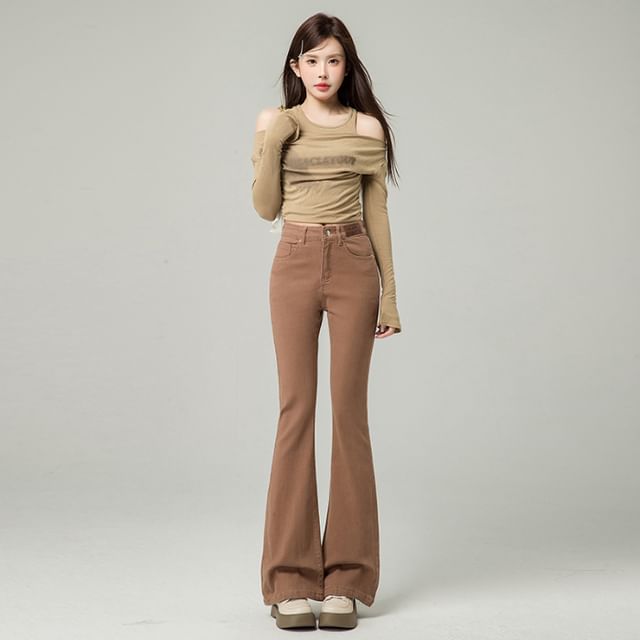 Jeans Bootcut Waist Designs) High Washed (Various