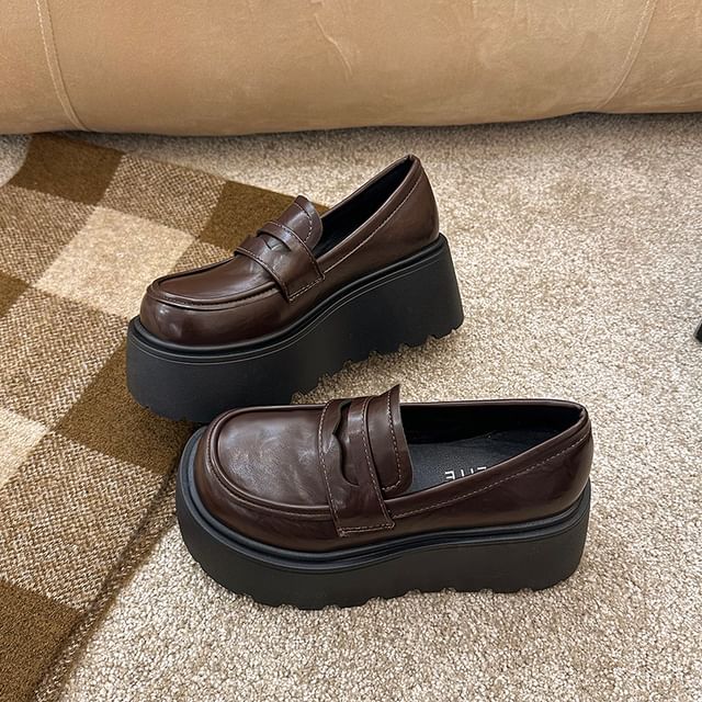 Platform Loafers Plain Penny