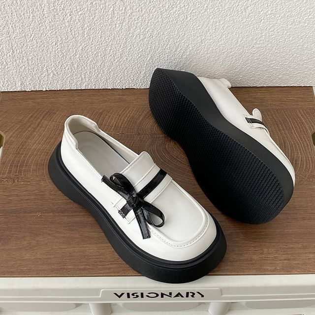 Loafers Bow Detail Platform