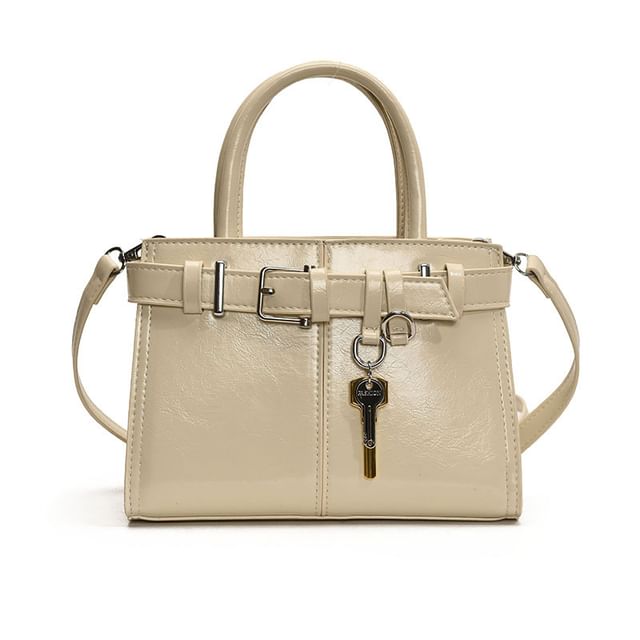 Buckle Leather Crossbody Faux Bag