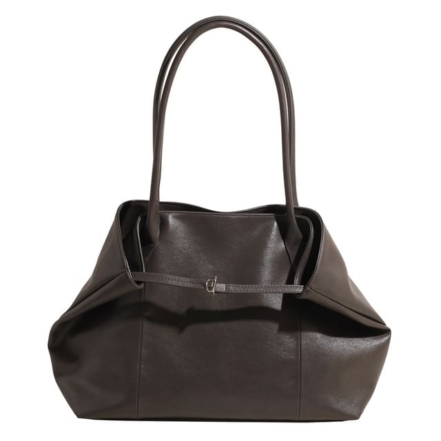 Leather Bag Plain Faux Tote