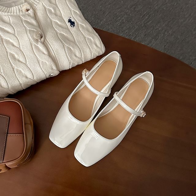 Shoes Chunky Jane Square Toe Mary Heel