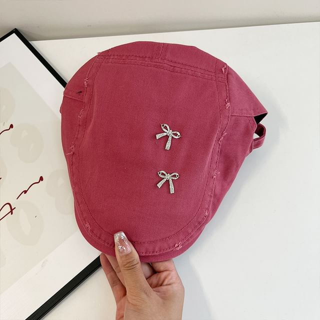 Cap Flat Bow Plain Distressed