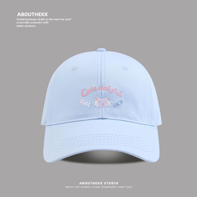 Embroidered Lettering Cartoon Baseball Cap