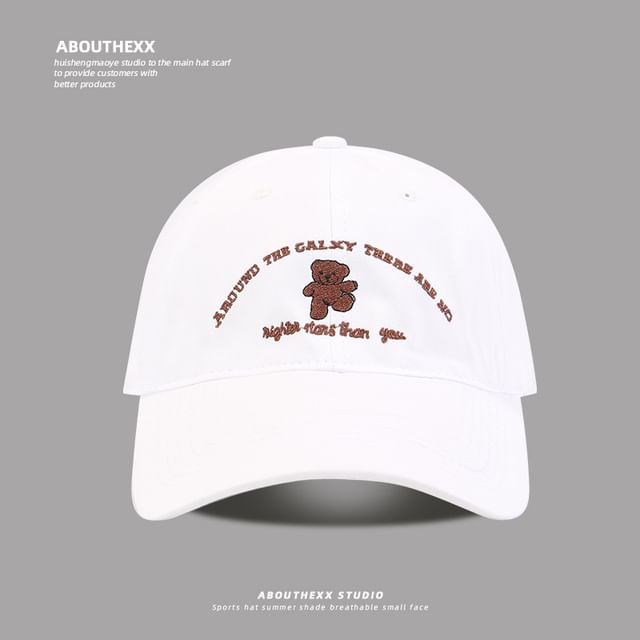 Baseball Bear Embroidered Lettering Cap