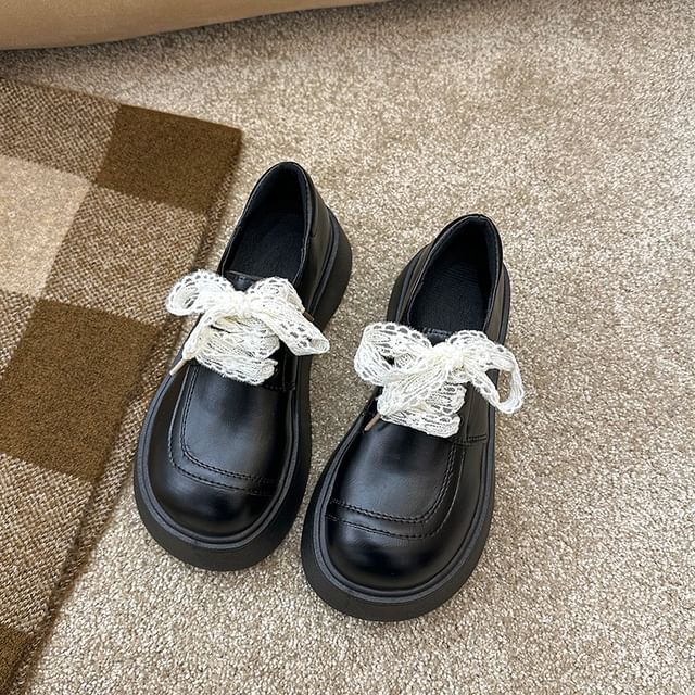 Panel Up Lace Platform Shoes