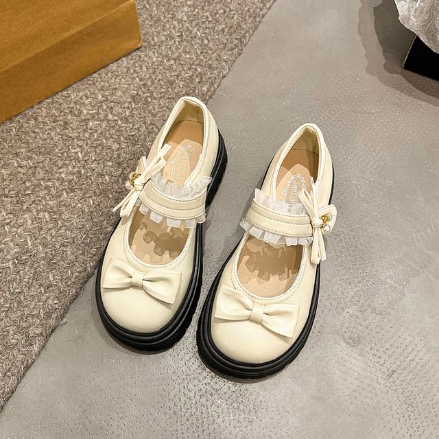 Bow Frill Mary Platform Shoes Jane