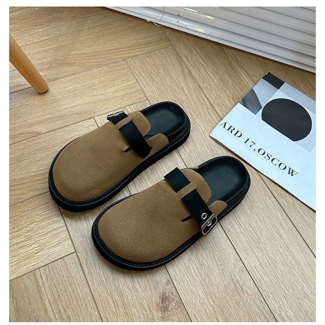 Slip-On Clog Mules With Buckle