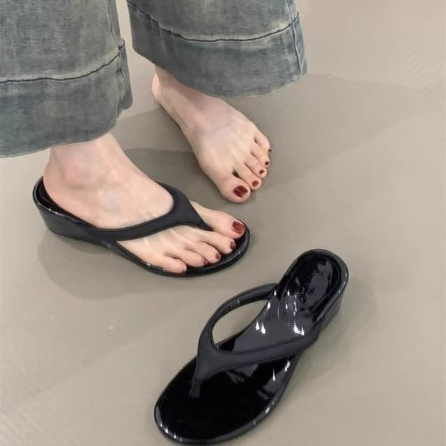 Platform Sandals Thong Wedge