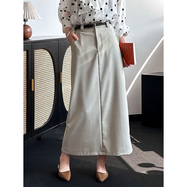 Maxi Mermaid Skirt with High Waist in Plain Design
