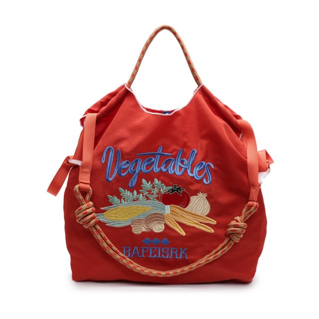 Bag Tote Embroidered Vegetable