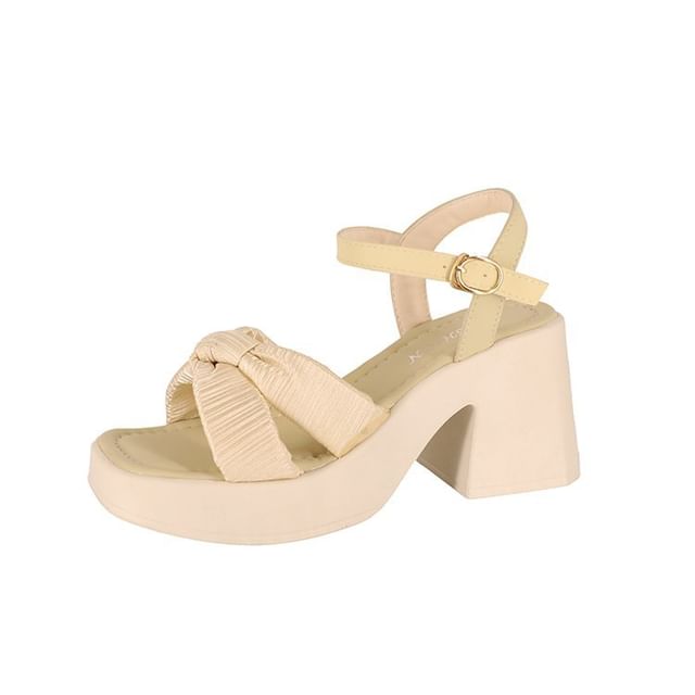 Knot Platform Chunky Heel Sandals
