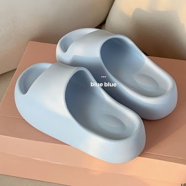 Platform Plain Slide Sandals