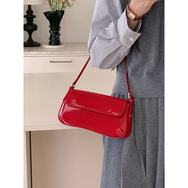Flap Patent Shoulder Bag