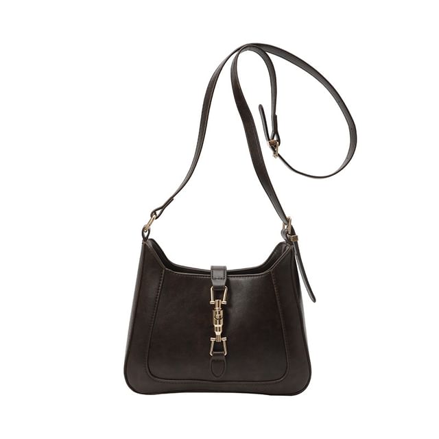 Bag Crossbody Leather Faux Buckled