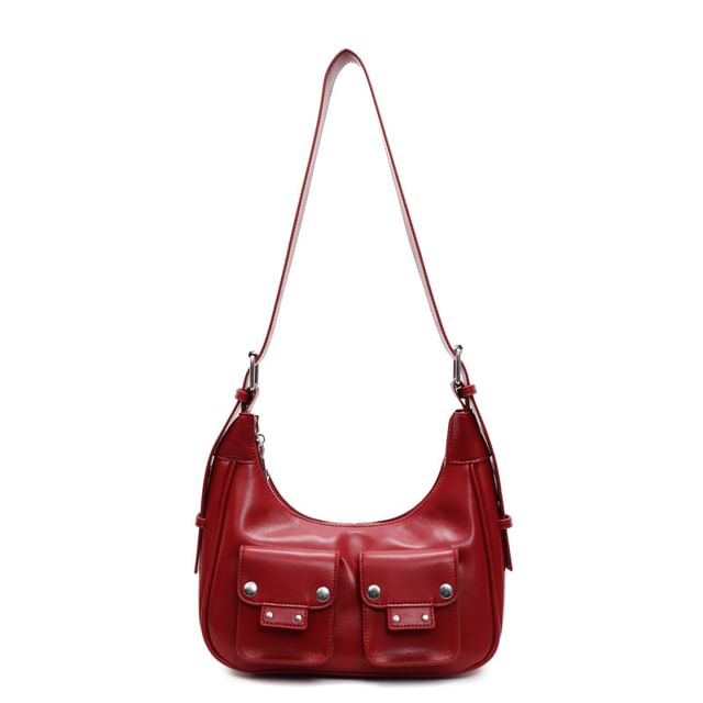 Faux Multi-Pocket Leather Bag Shoulder