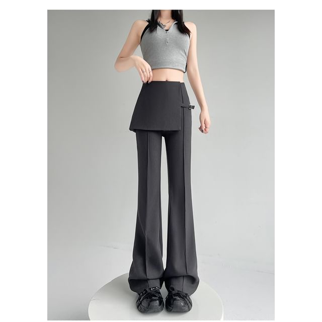 High Buckled Skirt Overlay Flared (Various Suit Designs) Waist Pants