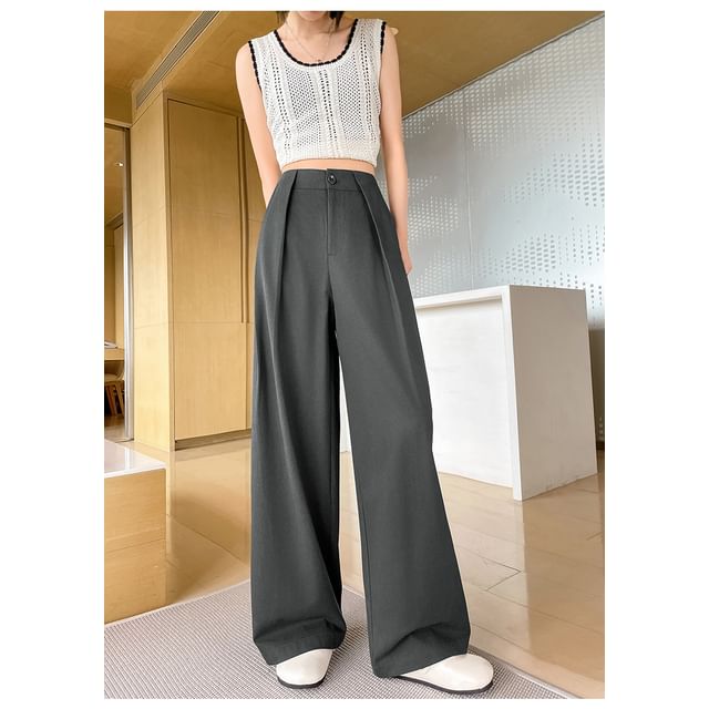 Dress Pants (Various High Designs) Leg Wide Plain Waist