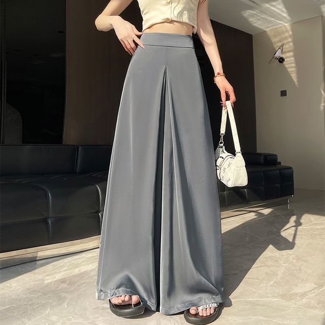 Waist Plain High Culottes