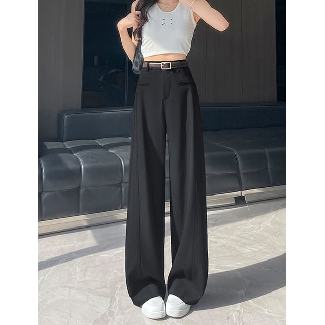 High Wide Leg (Various Pants Waist Suit Plain Designs)
