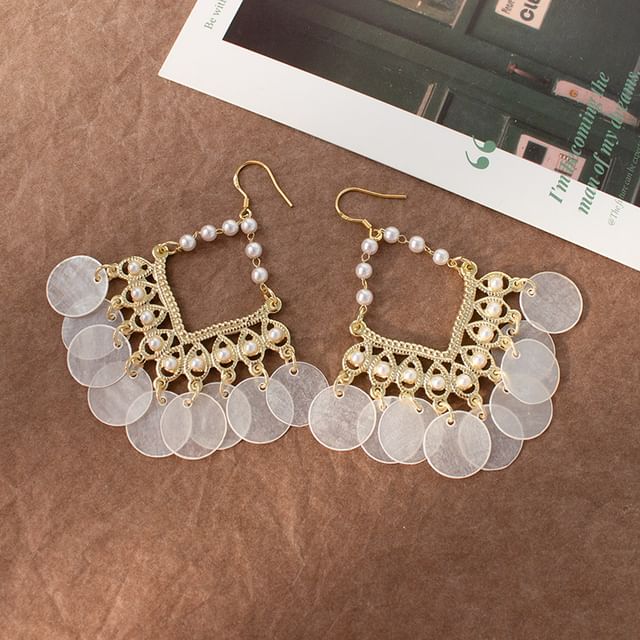 / Faux Earring Pearl Chandelier Clip-On