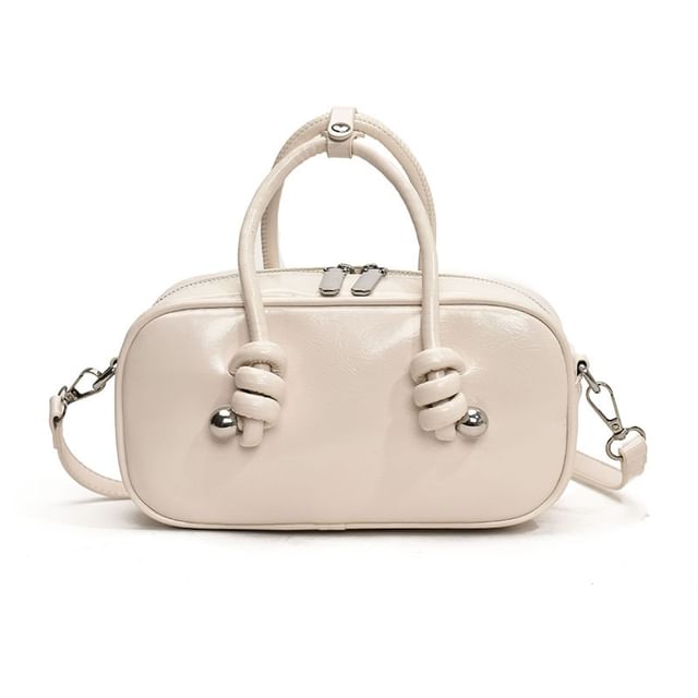 Leather Crossbody Bag Handle Faux Top Plain