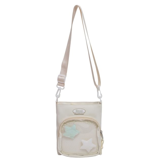 Multi-Pocket Crossbody Bag Lettering