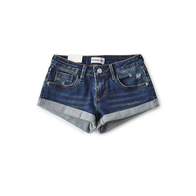 Low Rise Denim Hot Pants