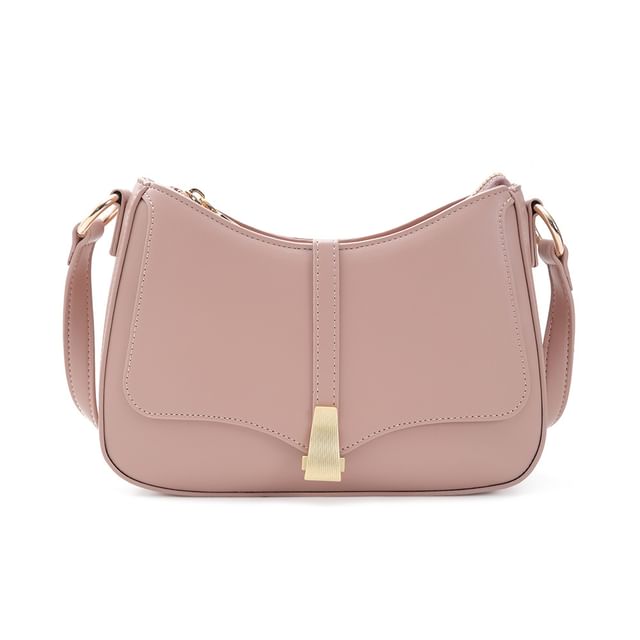 Plain Faux Leather Shoulder Bag