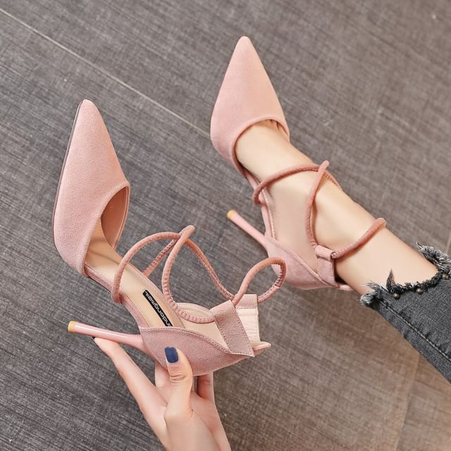 Toe Stiletto Pumps Pointed Strapped