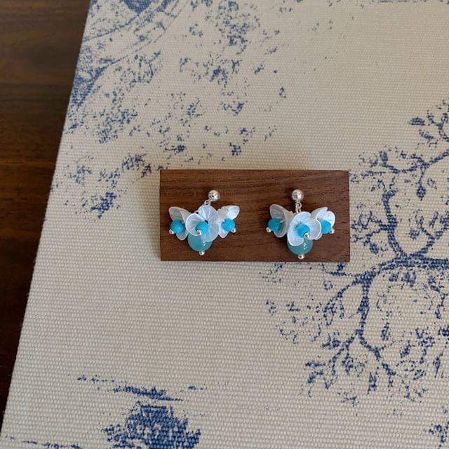 Beaded Necklace Earring Drop / Floral