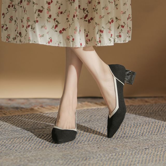 Pumps Heel Pointed Chunky