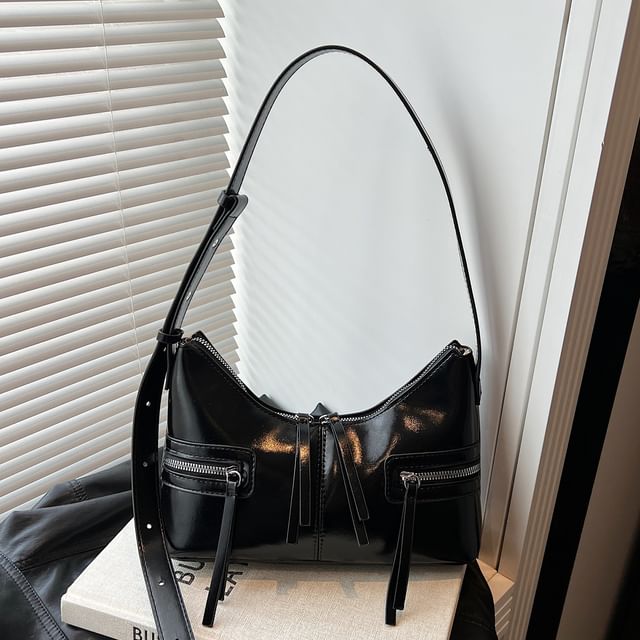 Zip Panel Shoulder Bag