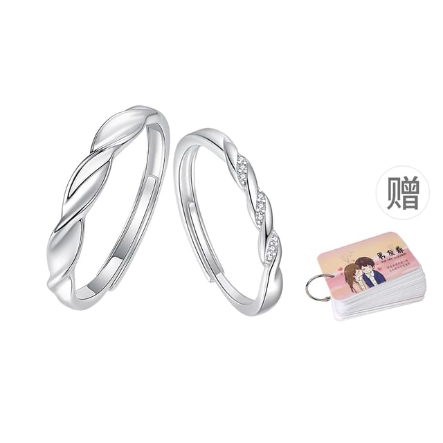 Couple Matching Set of 2 S999 Sterling Silver Open Ring Various Designs