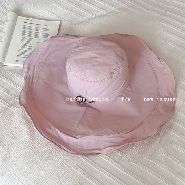 Ruffle Bucket Hat Plain Hiking