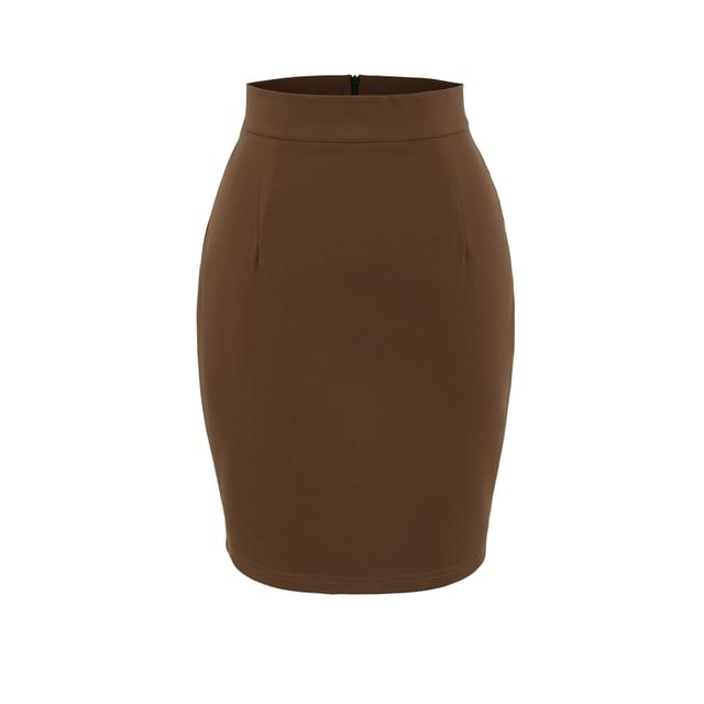 Sleek Pencil Mini Skirt with High-Rise Fit