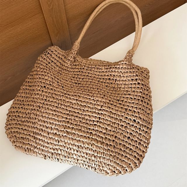 Plain Straw Tote Bag