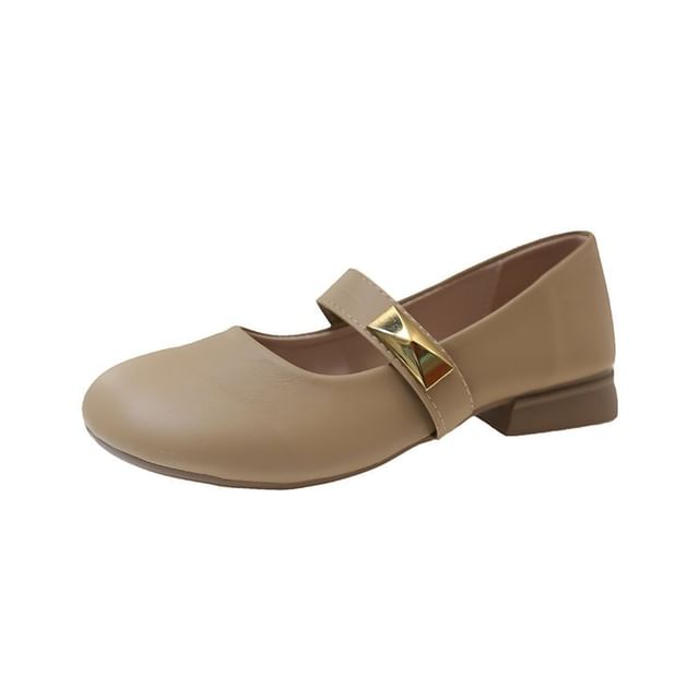 Mary Jane Leather Faux Shoes