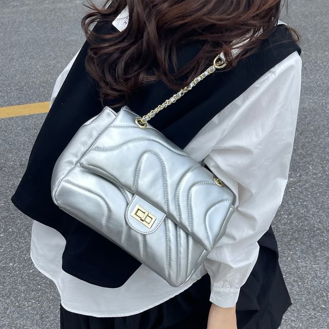 Plain Crossbody Leather Faux Flap Quilted Bag