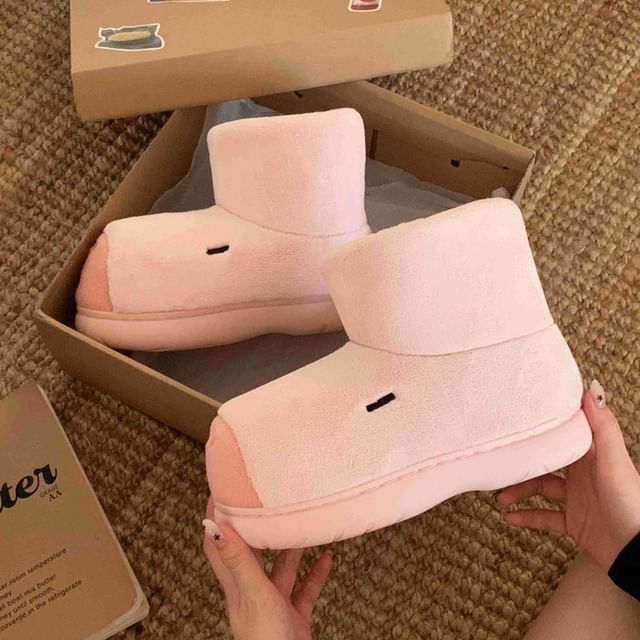 Platform Capybara Fleece-Lined Short Snow Boots