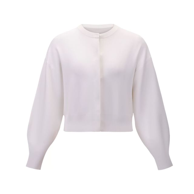 Round Neck Plain Cardigan